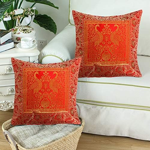 pacote de moda Rajwada de 2 Índias étnicas feitas à mão de seda decorativa de seda capas de casos para sofá-cama de sofá-cama