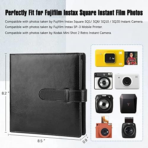 2packs, 192 bolsos álbum de fotos para Fujifilm Instax Square SQ1 SQ6 SQ10 SQ20 Câmera instantânea, Fujifilm Instax SP-3 Mobile Printer,