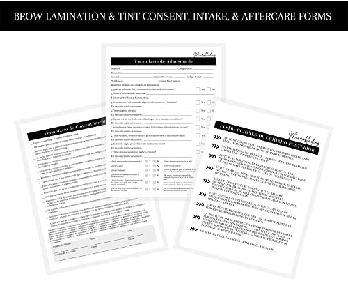Ingestão de microblades espanholas, consentimento e forma de pós -tratamento | 75 pacote | 8.5 x 11 A1 Formulários | Assinatura dos