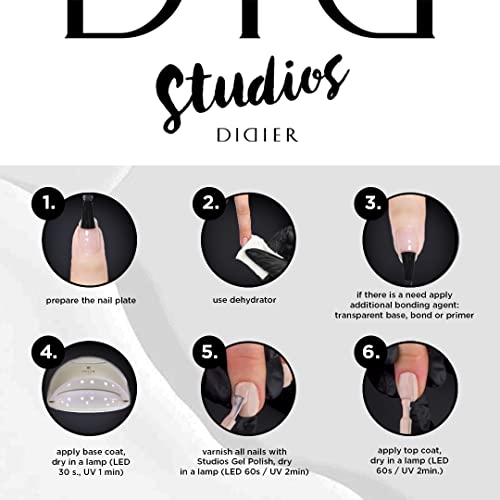 Didier Lab - Studios Gel Polish GLAM - Produtos profissionais de pedicure - Pigmento rico para cobertura completa de