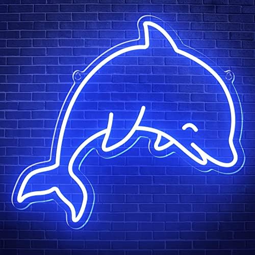Sinal de neon de golfinhos regaturizados para decoração de casa Luzes de neon luminos