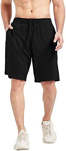 MLYENX Men's Workout Shorts Gym Athletic Shorts para homens com bolsos
