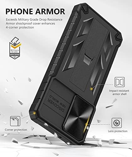 Case projetada para o Samsung Galaxy A13-5G: Proteção de proteção A13 4G Tampa de telefone celular com kickstand e slide