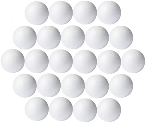 Bolas de espuma para artesanato, bolas de espuma de poliestireno suaves de 100 pacote, aproximadamente 1 polegada de diâmetro, branco