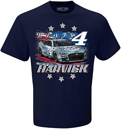 T-shirt de algodão de bandeira quadriculada Sports Sports NASCAR