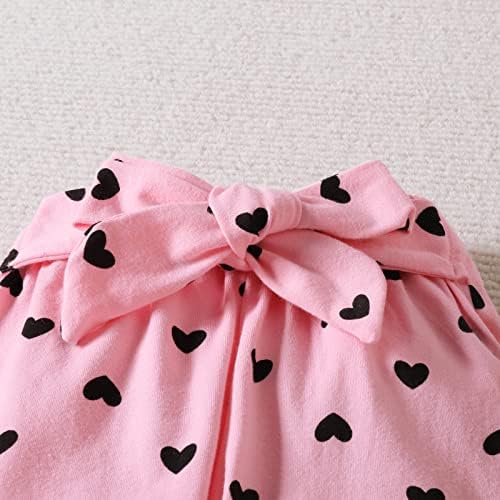 U · nikaka criança calça de bebê perneiras para garotas 5 pacote com algodão com estampa de coração de cinto em cinza branco