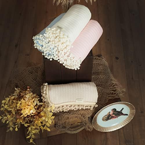 Cobertor Piapura Muslin Pique - grande 39 x 47 - cobertor de pompom