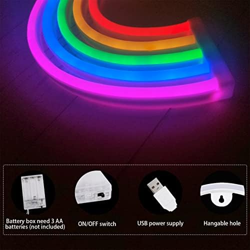 Eyejoy Rainbow Sinais de néon alimentados por USB Wired ou Barreries for Wall Light Light Bedroom Decoração em casa