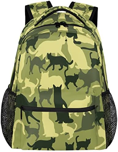 Backpack Camouflage Laptop Cat Mochilas Backpacks SCOLETA SCOLEGE SCHOLET SCHOLET Casual Caminhando Camping Daypack For Mulheres
