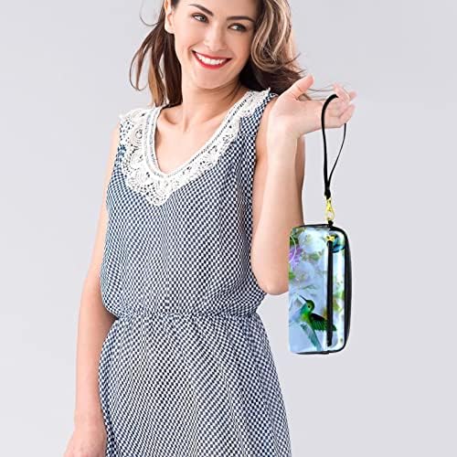 Tbouobt Cosmetic Bag for Women, Bolsas de maquiagem Bolsa de higiene pessoal espaçosa Gift, Butterfly Flower Hummingbird