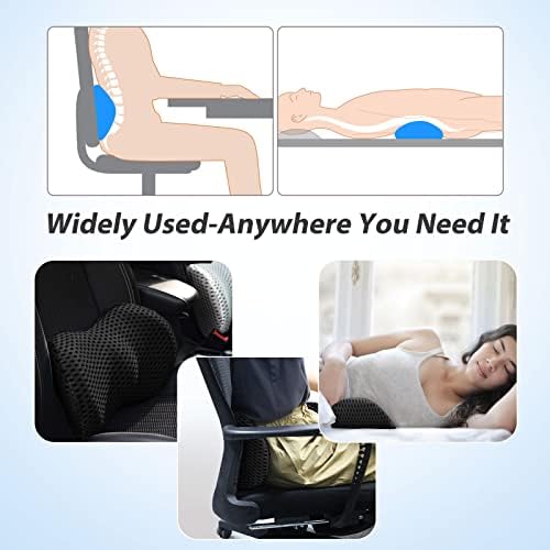 Pillow de suporte lombar por espuma de memória para cadeira de escritório, carro, poltrona reclinável, sofá, cama;
