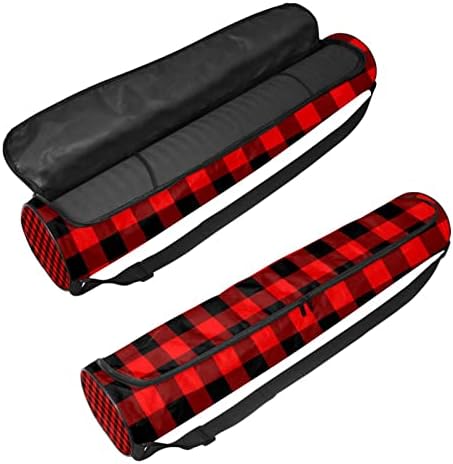 Bolsa de transportadora de tapete de ioga de búfalo vermelho preto com alça de ombro de ioga bolsa de ginástica bolsa de praia