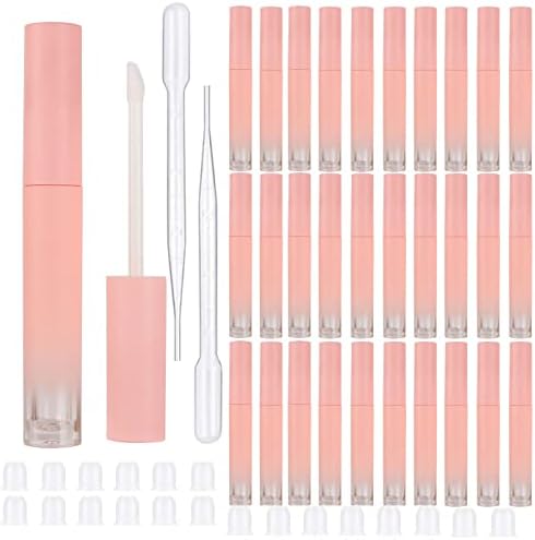 Cosidea 30 PCs vazios 3ml gradiente rosa Tubos de brilho labial com recipientes redondos de tubo de gloss de varinha