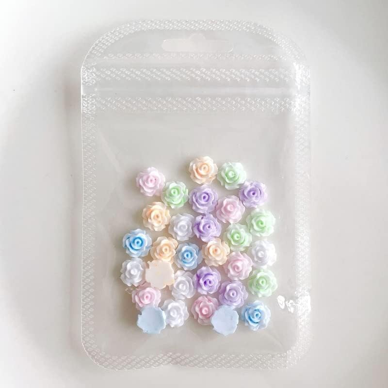 100pcs unha art artmin mini resina de flor gemares gemotes de unhas diy adesivos 3d para acessórios de unhas polonês