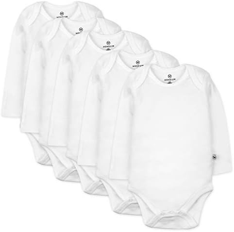 Honestbaby Baby 5-Pack Organic Cotton Slave Bodysuits
