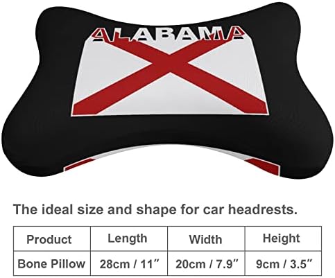 Alabama State Flag Car pescoço de travesseiro de 2 poço confortável suporta apoio de pillos de pillos de pillow
