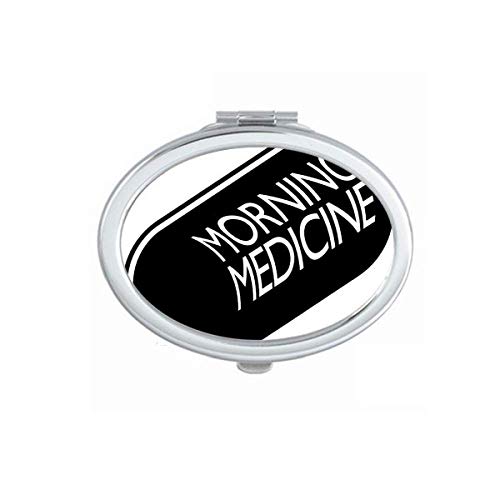 Citação de medicina da manhã Art Deco Gift Moda espelho portátil dobra maquiagem dupla de óculos laterais