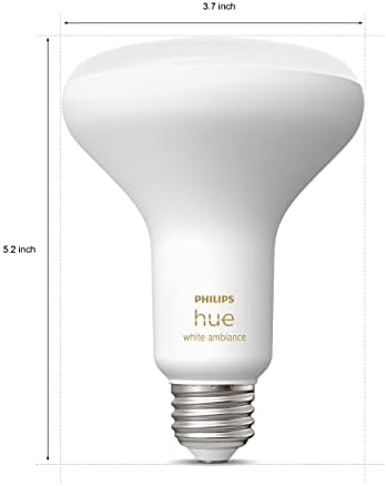 Philips Hue Ambiente Branco BR30 LED BULS SMART, Compatível com Alexa, Google Assistant e Apple HomeKit, nova versão, 2 lâmpadas