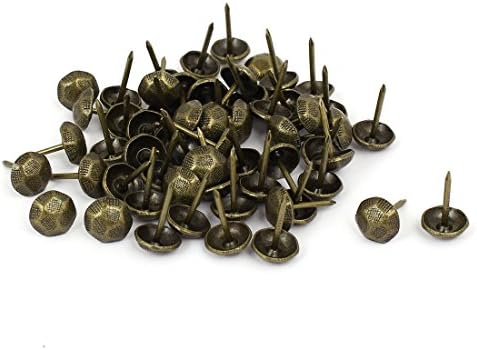 Aexit 7/16 DIA Nails, parafusos e prendedores redondos de renovação de cabeça de unha Push pin pin bronze pregos de bronze 60pcs