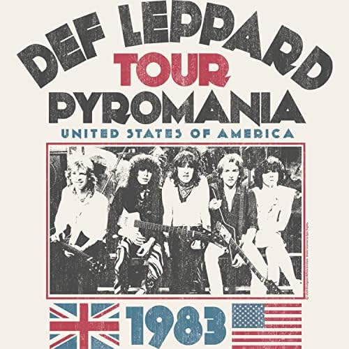 Def Leppard 1977 English Rock Band 1983 EUA piromania Tour Natural Adult T-Shirt