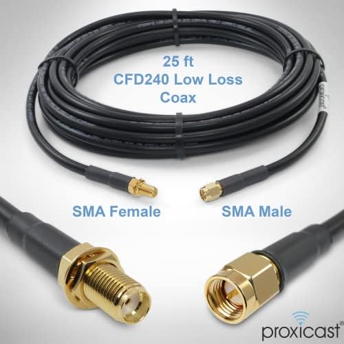 Proxicast 10 pés SMA Male para SMA Premium 195 Série de baixa perda de cabo de baixa perda-Extender da antena para