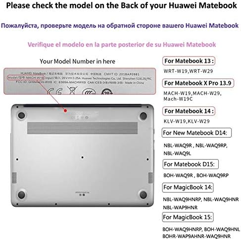 Jinxius Ultra Thin Hard PC Protector Notebook Caso de capa para Huawei Matebook X Pro 2019 13.9 Mate 13 14 Matebook D14 D15 2020 Honor