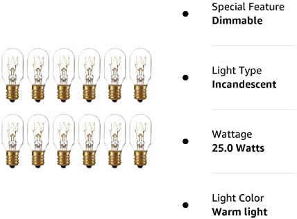 Bulbos de lâmpada de sal do Himalaia, substituição original de 25 watts, lâmpadas de candelabra de 25 watts, soquete