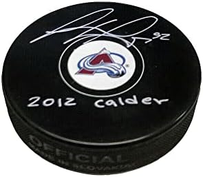Gabriel Landeskog assinou o Colorado Avalanche Puck - 2012 Calder - Pucks autografados da NHL