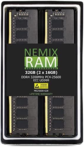 NEMIX RAM 32GB DDR4 3200MHZ PC4-25600 ECC UDimm compatível com o servidor Dell PowerEdge T150
