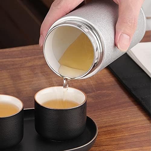 CuJux Ceramic Liner Tea Thermos Garrafa de xícara separada Display Smart Display Separa e água