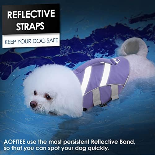 Aofitee Dog Jacket, colete salva -vidas de cachorro ripstop para natação, jaqueta salva -vidas de cães de alto reflexivo