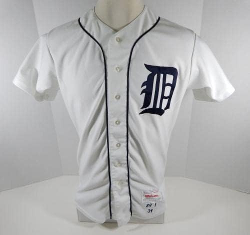 1989 Detroit Tigers Billy Consolo 50 Game usou White Jersey DP07383 - Jogo usado MLB Jerseys