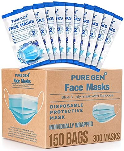 Pacote premium de 1000 máscara facial descartáveis ​​em 3 bumas com Earloops elásticos macios na pele, ótima para empresas