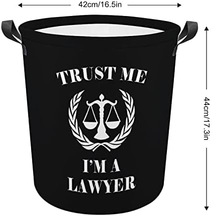 Confie em mim, sou um advogado de cesta de lavanderia dobrável à prova d'água Bin Bin Bin com alça 16,5 x 16,5 x 17