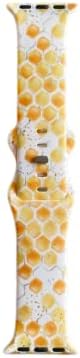 Honey Bei Bee Hive Smart Watch Band para Apple Watch Series 1, 2, 3, 4, 5, 6, 7, 8, Modelo 38mm/40mm/41mm/42mm/44mm/45mm/49m