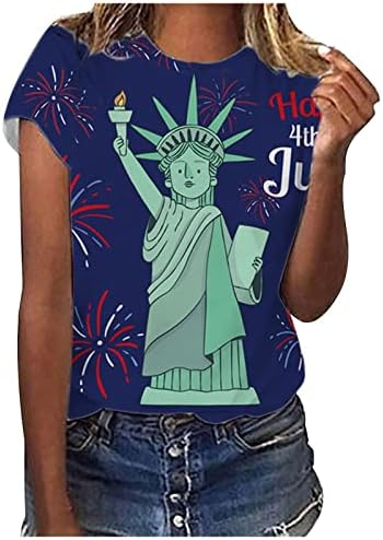 4 de julho T-shirt Mulheres Independência Dia Impresso