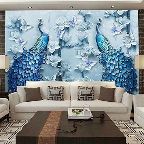 ZGMAXCL Diamond Pintura DIY Para adultos Drill Full Blue Paval Crystal Tamanho grande Decoração de parede Kit de arte 59,1