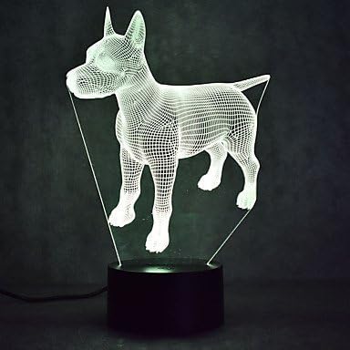 3D Sharpei Dog Animal Night Tabel de mesa Lâmpadas ópticas Lâmpadas de ilusão de 7 luzes de cores Luzes de mesa Led de mesa