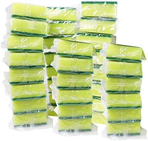Sadocom 36 Pacote esponja de lavagem de louça Individualmente embrulhada, esponjas de esfoliação não arranhada para limpeza doméstica,