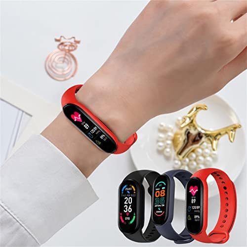 Relógio inteligente com texto e chamada, M6 Smart Bracelet Fitness Watch com pressão da frequência cardíaca Monitoramento de saúde