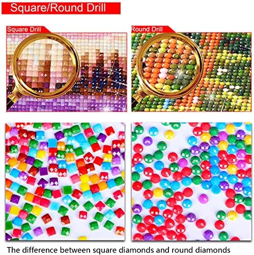 5D Kits de pintura de diamante, arte de diamante para adultos para crianças iniciantes, DIY Round/Square Drill Full