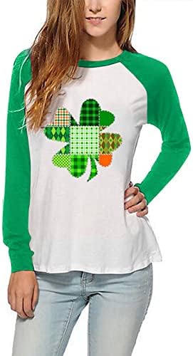 Yubnlvae St Patrick's Day Tshirt for Women Gráfico Casual Crewneck Plus Size Holiday Lucky T-Shirt