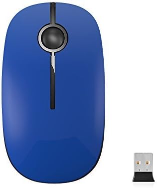 Mouse sem fio vssoplor, 2,4g de computador portátil slim com receptor nano para notebook, PC, laptop, azul-preto-computador