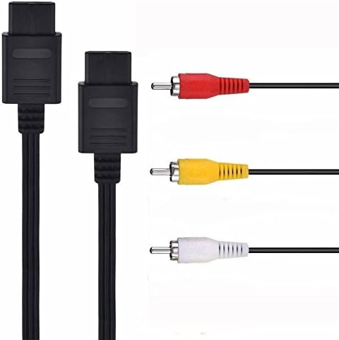 Dagijird Black Audio Video Cable Wire TV Game HTE Substituição de cabo para Nintendo 64