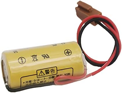 EOOCX BR-2/3A 3V 1600mAH PLC Bateria de lítio, substituição para Panasonic BR-2/3A com plugue marrom