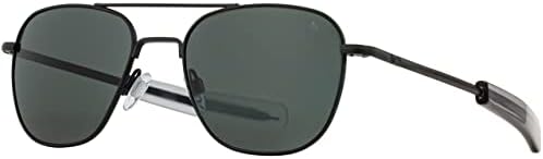 Óculos de sol piloto originais da AO - preto - lentes de nylon aolite cinza de cor verdadeira - templo de baioneta - 52-20-140