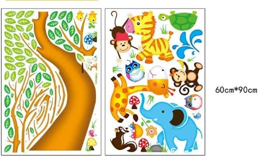 Adesivos de parede de animais infantis, decalques de parede educacionais coloridos removíveis descascarem e se envolver, decorações