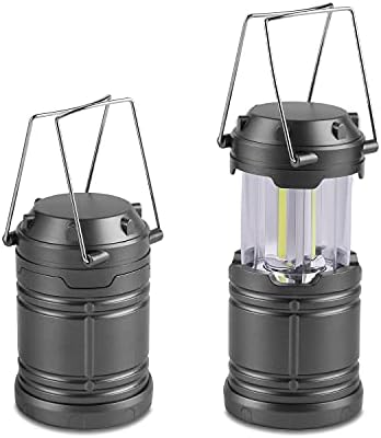 Leopcito 4 Pack Lanternas de camping Battery Powered, Cob liderou luzes de acampamento para quedas de energia, emergência