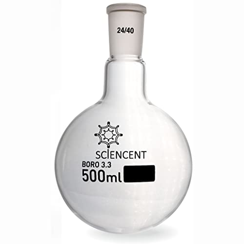 Flask de vidro de fundo plano 500ml Falmo de fervura de pescoço único FBF 24/40 junta