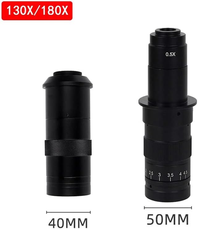 Kit de acessórios para microscópio para adultos 180x 130x Indústria de vídeo Microscópio Câmera Lens Objetiva Múltiplos consumíveis